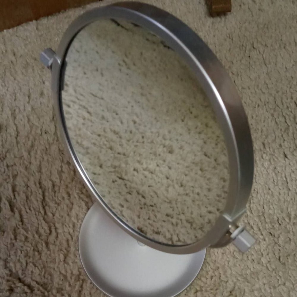 aluminum desk mirror double sided with magnification
